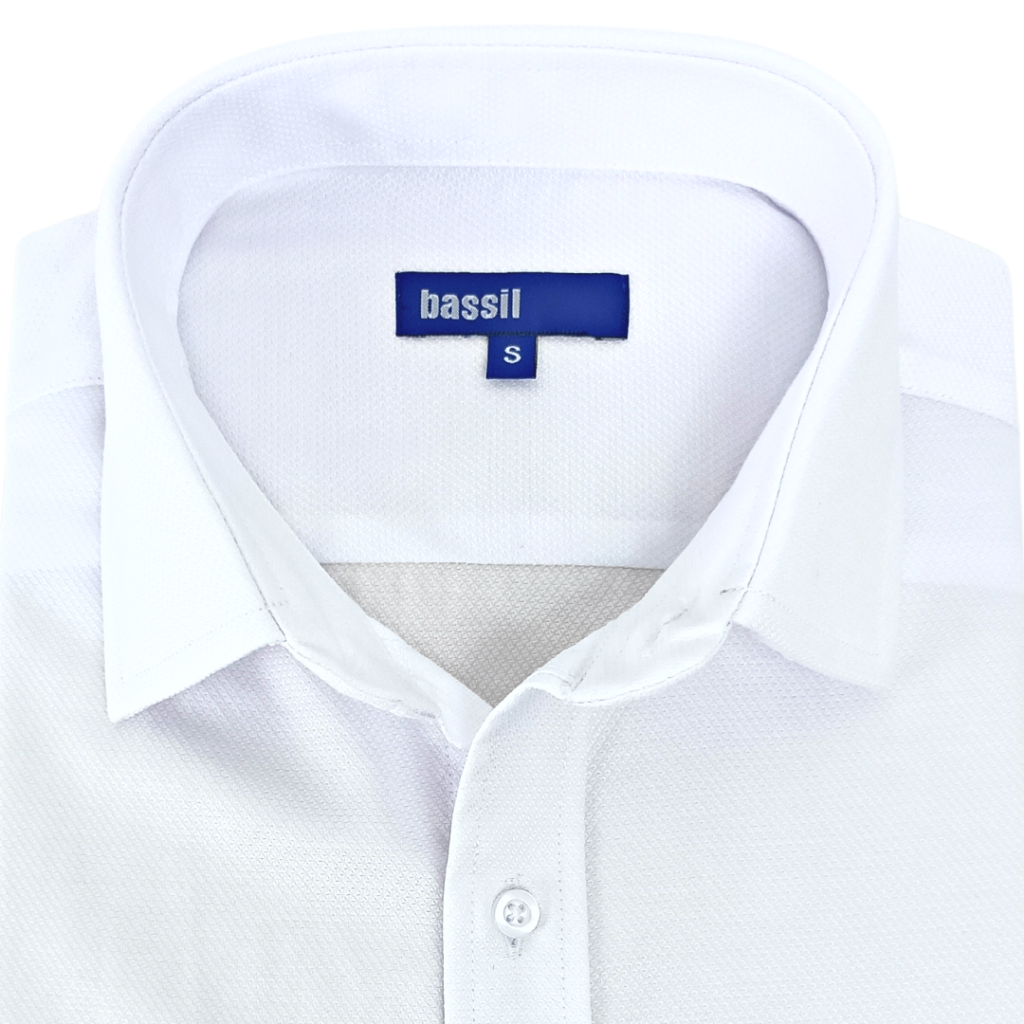 CAMISA BLANCA CON TEXTURA MANGA LARGA - Bassil