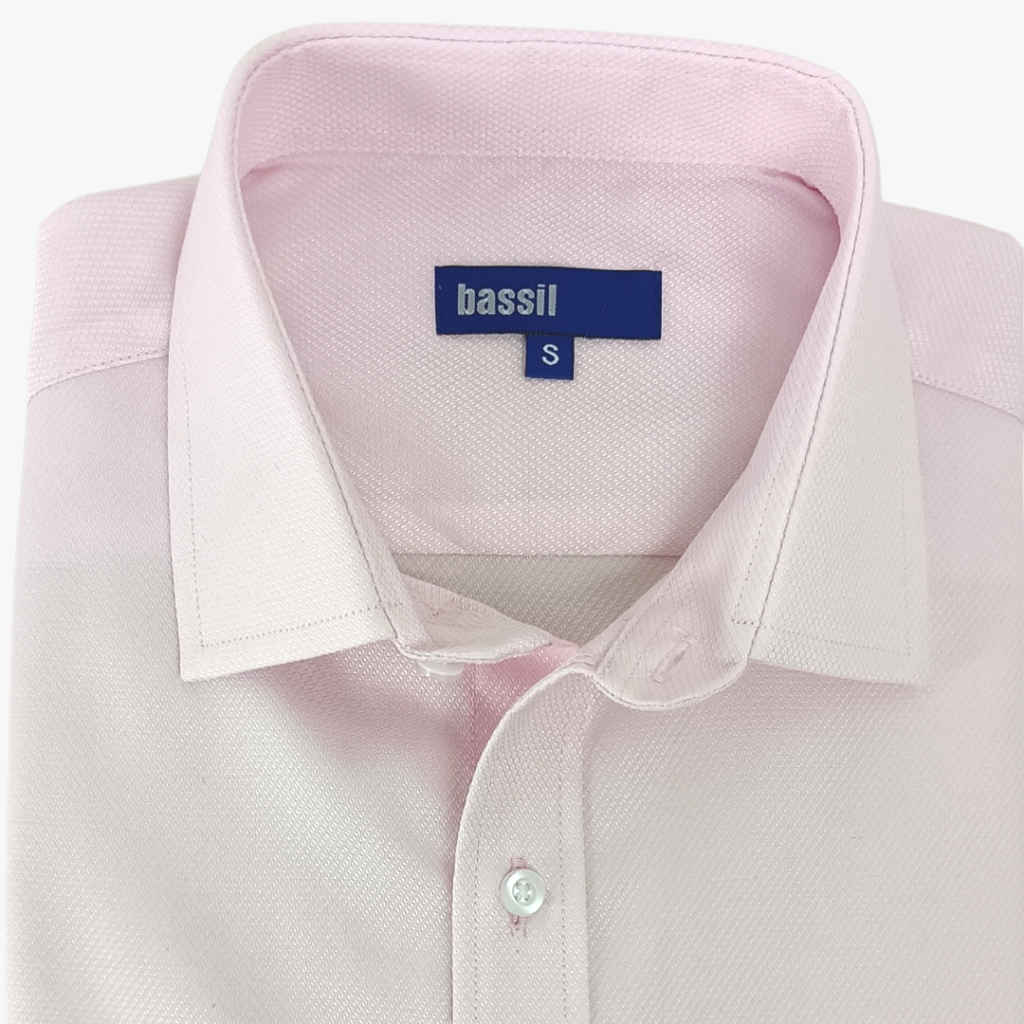 CAMISA ROSA CON TEXTURA MANGA LARGA